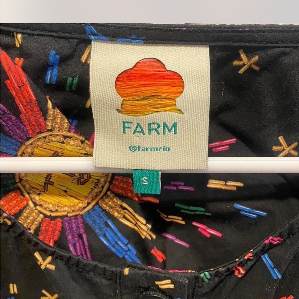 FARM Rio Black Mini Dress with Rainbow Sunburst Embroidery - Picture 6 of 6
